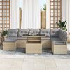 vidaXL Garten-Sofa-Set mit Speicher 9 pcs Beige Poly Rattan