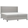 vidaXL Boxspringbett mit Matratze & LED Hellgrau 200x200 cm Stoff