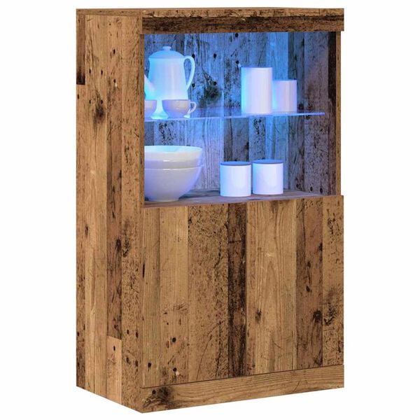 vidaXL LED-Sideboard Braun 60 x 37 x 100 cm Holzwerkstoff