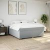 vidaXL Boxspringbett mit Matratze Hellgrau 200x200 cm Stoff