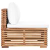 vidaXL Garten-Mittelsofa mit Cremewei&szlig;er Auflage Massivholz Teak