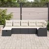 vidaXL Sofa Set mit Kissen mit Speicher Schwarz und Creme Poly-Rattan