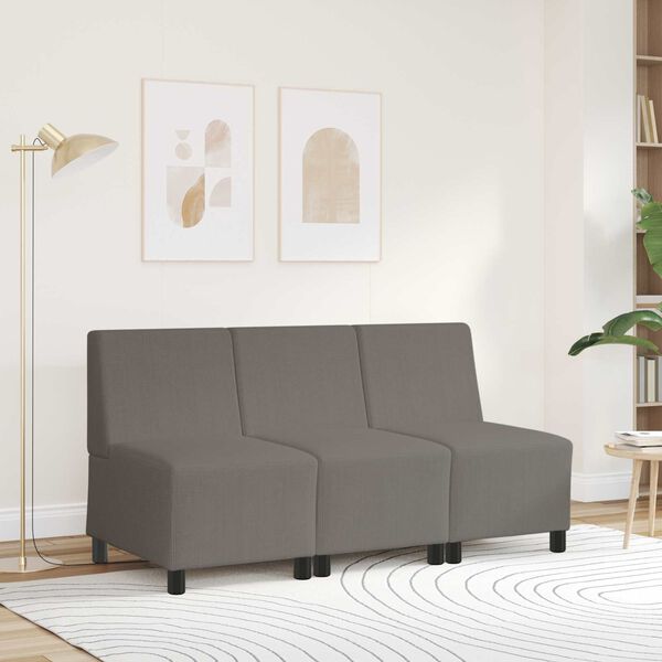 vidaXL | Modulares Armfreies Sofa | Hellgrau 55 x 74 x 82 cm Cordstoff