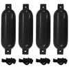 vidaXL Bootsfender 4 Stk. Schwarz &Oslash; 14x50 cm PVC