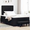 vidaXL Boxspringbett mit Matratze Schwarz 120 x 200 cm Stoff