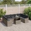 vidaXL Garten-Sofa-Set mit Kissen 10 pcs Grau Poly Rattan