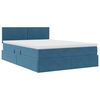 vidaXL Bett mit Stauraum und LED Dunkelblau 140 x 190 cm Samt