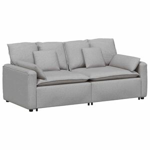 vidaXL Modulares Sofa mit Kissen Wolkengrau