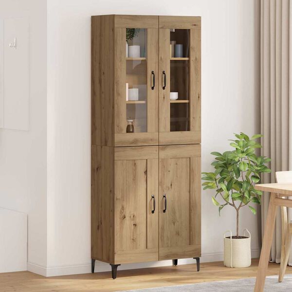 vidaXL Highboard Artisan-Eiche 69,5 x 34 x 180 cm Holzwerkstoff