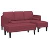vidaXL Sofa Set mit Kissen 2 pcs Weinrot Polyester