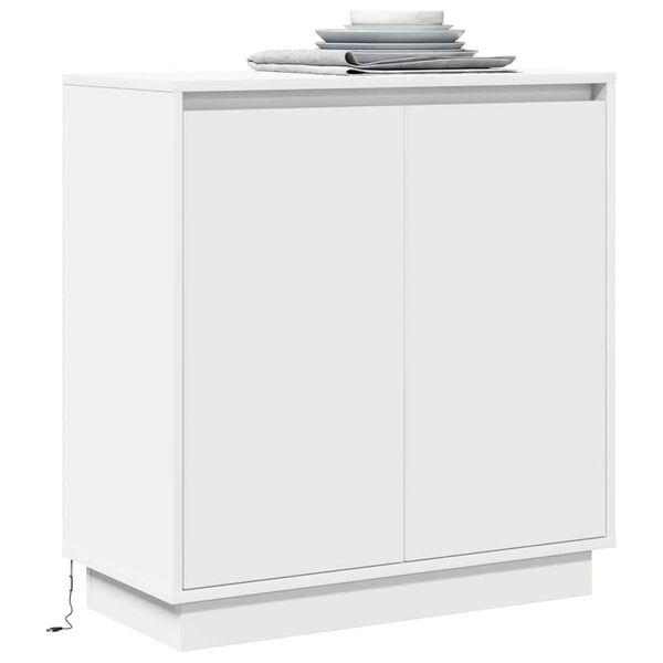 vidaXL LED-Sideboard mit Regal Wei&szlig; 71 x 34,5 x 75 cm Holzwerkstoff