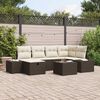 vidaXL Gartensofa-set mit Kissen 7 pcs Braun Poly-Rattan
