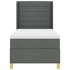 vidaXL Boxspringbett mit Matratze mit Kopfteil Grau 90 x 190 cm Stoff