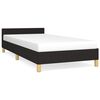 vidaXL Bettgestell mit Kopfteil ohne Matratze Schwarz 90x200 cm Stoff