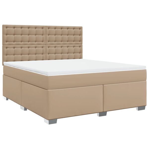 vidaXL Boxspringbett Matratze Cappuccino-Braun 180x200 cm Kunstleder