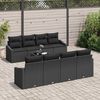 vidaXL Sofa Set mit Kissen mit Kissen 9 pcs Schwarz Poly Rattan