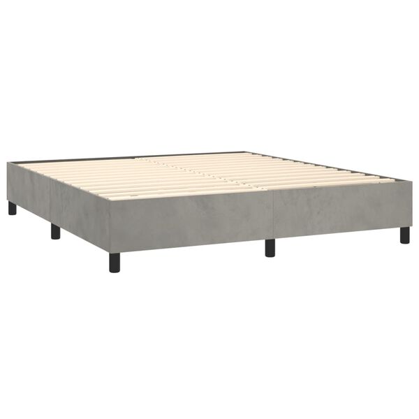 vidaXL Boxspringbettgestell Hellgrau 160x200 cm Samt