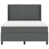 vidaXL Boxspringbett mit Matratze Dunkelgrau 140 x 200 cm Stoff