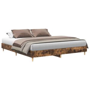 vidaXL Bettgestell ohne Matratze R&auml;uchereiche 200x200 cm Holzwerkstoff