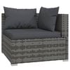 vidaXL 14-tlg. Garten-Lounge-Set mit Kissen Grau Poly Rattan
