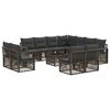 vidaXL Gartensofa-set 12 pcs Grau Poly-Rattan