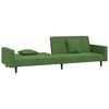 vidaXL Schlafsofa 2-Sitzer mit 2 Kissen Dunkelgr&uuml;n Samt