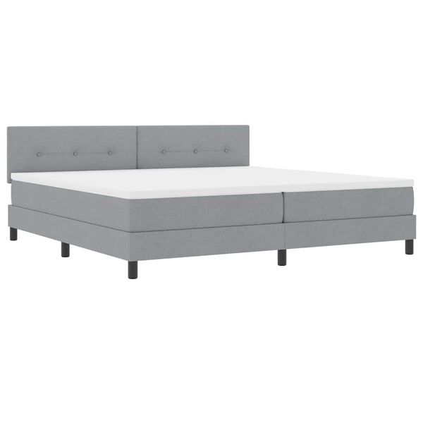 vidaXL Boxspringbett mit Matratze Hellgrau 200 x 200 cm Stoff