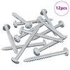 vidaXL Holzschraube 12 pcs Silber 9,8 x 53 mm Stahl