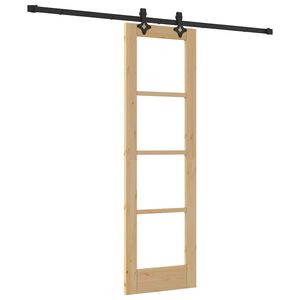 vidaXL Schiebet&uuml;r Natur 61 x 198,5 cm Massivholz Kiefer und Glas