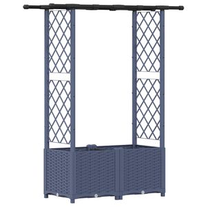 vidaXL Hochbeet mit Rankgitter und Dach Grau 124,5 x 40 x 138 cm PP