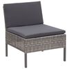 vidaXL 3-tlg. Garten-Lounge-Set mit Auflagen Poly Rattan Grau