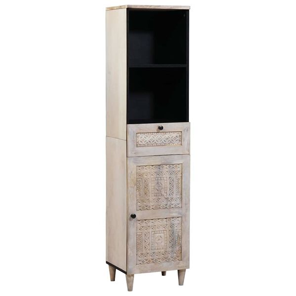 vidaXL Badezimmerschrank mit Regal Weiß 38 x 33 x 160 cm Holzwerkstoff