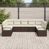 vidaXL Sofa Set mit Kissen 9 pcs Braun Poly-Rattan