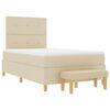 vidaXL Boxspringbett mit Matratze Creme 120 x 190 cm Stoff
