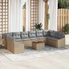 vidaXL Gartensofa-set 11 pcs Beige und Hellgrau Poly-Rattan