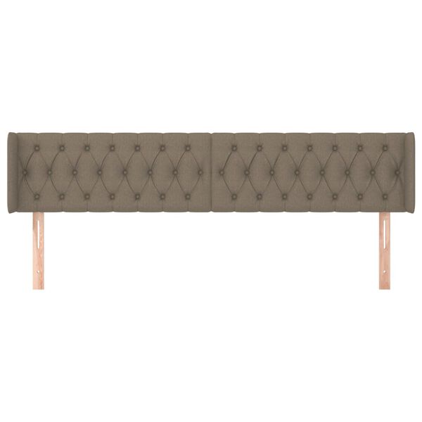 vidaXL Kopfteil mit Ohren Taupe 203x16x78/88 cm Stoff