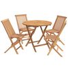vidaXL 5-teiliges klappbares Garten-Bistro-Set Natur Massivholz Teak