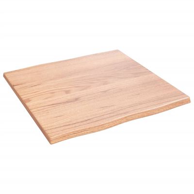 vidaXL Tischplatte 60x60x2 cm Massivholz Eiche Behandelt Baumkante