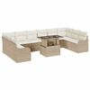 vidaXL Gartensofa-set mit Kissen 11 pcs Beige Poly Rattan