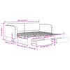 vidaXL Tagesbett Ausziehbar mit Schubladen Hellgrau 100x200 cm Stoff