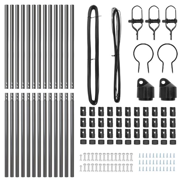 vidaXL Zaunpfosten 13 pcs Grau Ø32mm 170 cm Verzinkter Stahl