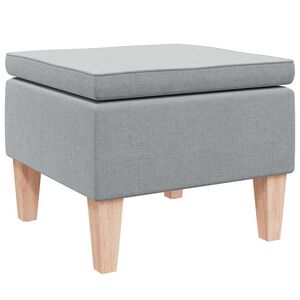 vidaXL Hocker mit Holzbeinen Hellgrau Stoff