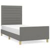 vidaXL Bettgestell ohne Matratze Dunkelgrau 90x200 cm Stoff