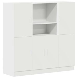 vidaXL 3-tlg. K&uuml;chenschrank-Set Wei&szlig; Holzwerkstoff