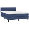 vidaXL Boxspringbett mit Matratze Blau 140x190 cm Stoff