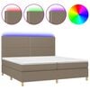 vidaXL Boxspringbett mit Matratze & LED Taupe 200x200 cm Stoff