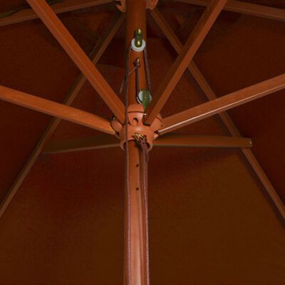 vidaXL Sonnenschirm mit Holzmast Terrakotta-Rot 200x300 cm