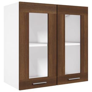 vidaXL H&auml;ngeschrank Lyon Glas Braun Eiche-Optik 60x31x60 cm Holzwerkstoff