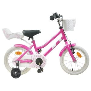 vidaXL Kinderfahrrad 14 Zoll f&uuml;r 3-5 Jahre alt Dunkelrosa