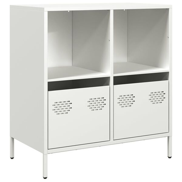 vidaXL Sideboard Wei&szlig; 68x39x73,5 cm Kaltgewalzter Stahl